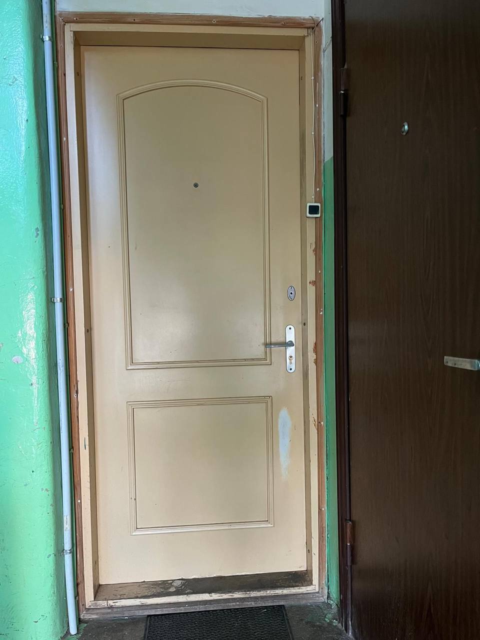 Drošas un stilīgas metāla durvis ar divām slēdzenēm un novērošanas actiņu